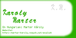 karoly marter business card
